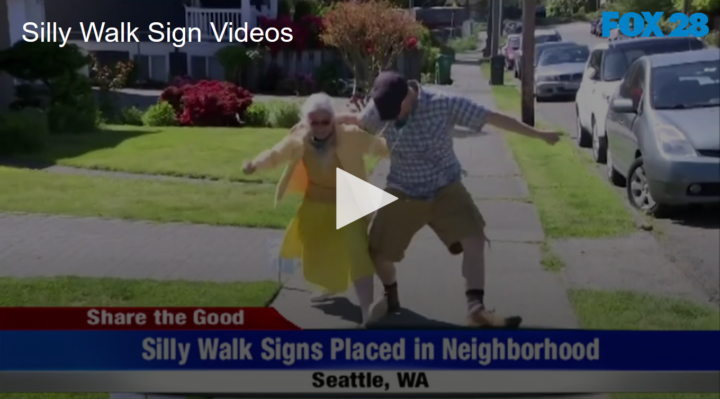2020-05-11 Silly Walk Sign Videos FOX 28 Spokane