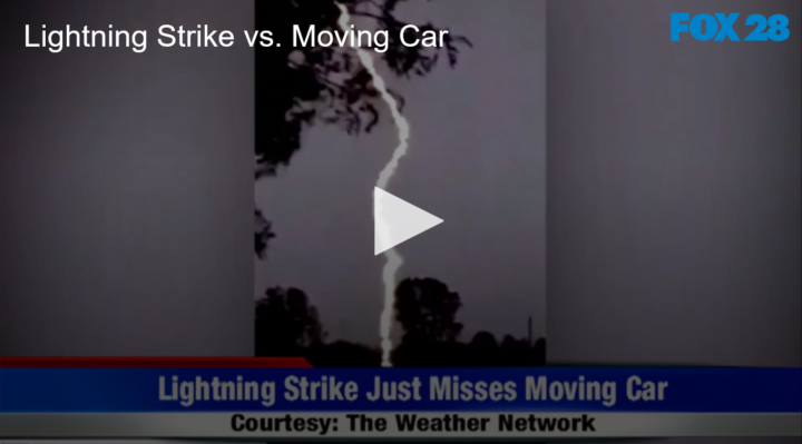 2020-06-11 Lightning Strike vs Moving Car FOX 28 Spokane
