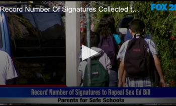Record Number Of Signatures Collected to Repeal Sex Ed In School