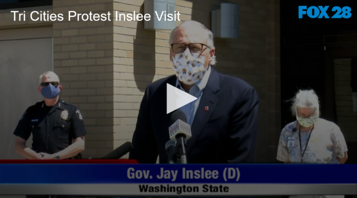 2020-07-01 Tri Cities Protest Inslee Visit FOX 28 Spokane