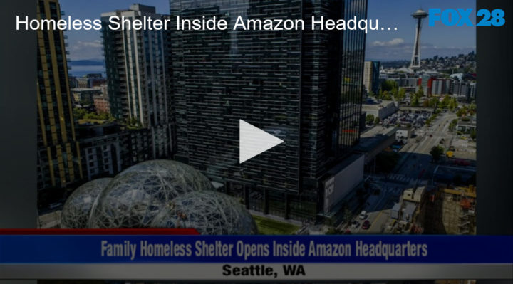 2020-07-06 Homeless Shelter Inside Amazon Headquarters FOX 28 Spokane