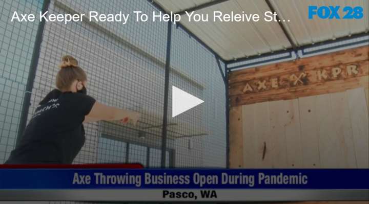 2020-08-14 Axe Keeper Axe Throwing Shop Now Open and Ready to Help Relieve Stress FOX 28 Spokane