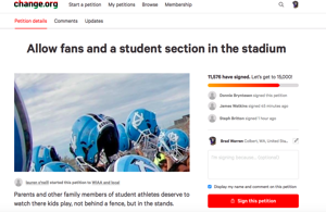 Spokane families start online petition to allow fans section at high school sports