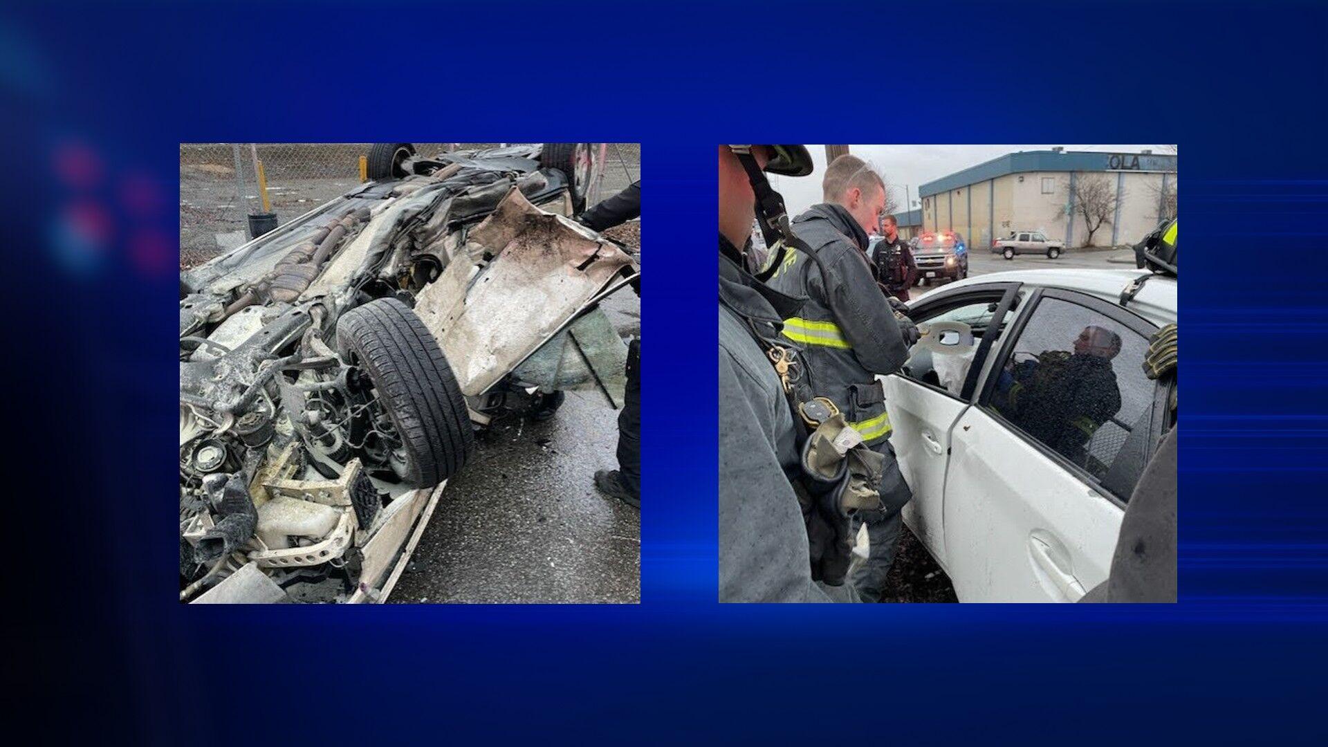 Spokane Fire Department offers update on violent car crash