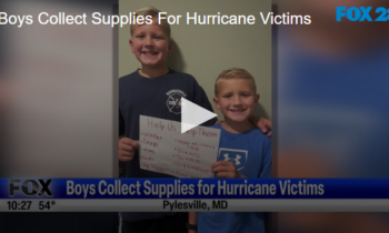 Boys Collect Supplies For Hurricane Victims