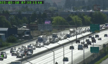 Crash on I-90 westbound near Pines Road causes traffic delays in Spokane Valley