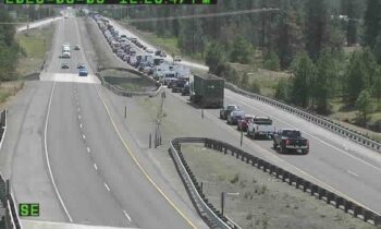 Collision blocks lane on US 2 eastbound near SR 90 in Spokane