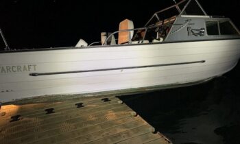 Boat crashes into dock near Canyon Creek