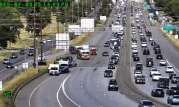 Traffic delays on I-90 westbound near Hamilton due to multi-vehicle crash