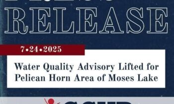 Water quality advisory lifted for Pelican Horn area in Moses Lake