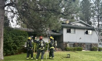 Firefighters tackle house fire in Spokane’s Ponderosa Neighborhood