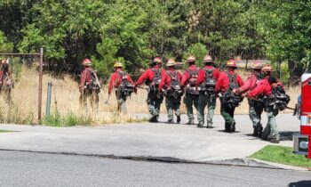 Spokane Valley firefighters respond to fire near East Coyote Rock Drive