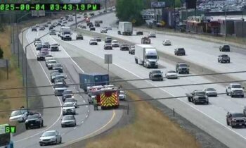 Crash on I-90 eastbound in Spokane Valley blocks lane, delays traffic