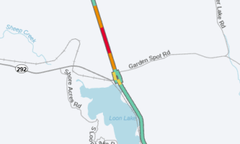 Car crash blocks road on Highway 395 just north of Loon Lake