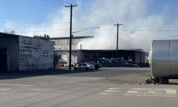 Firefighters tackle Spokane Valley blaze at industrial park