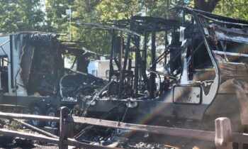 Fire in Clarkston amid extreme heat destroys 2 motor homes