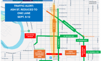 Ash Street reduced to one lane this week in Spokane