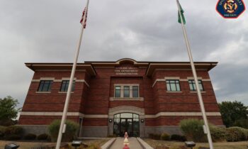 Steel column from World Trade Center stands in Spokane Valley