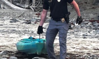 Driver of stolen motorcycle flees from Spokane Tribal Police on stolen kayak