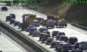 Crash on I-90 blocks 3 lanes in Spokane