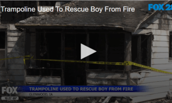 Trampoline Used To Rescue Boy From Fire