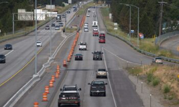 Idaho Department of Transportation closes Huetter Road at night for I-90 widening project