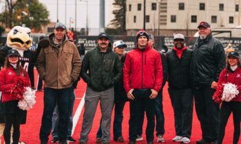 Eastern Washington University honors local firefighters at football game