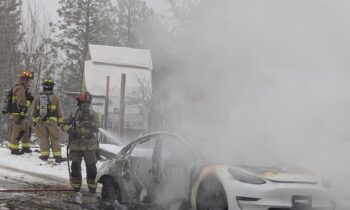 Stevens County deputies detain suspect for lighting a Tesla on fire