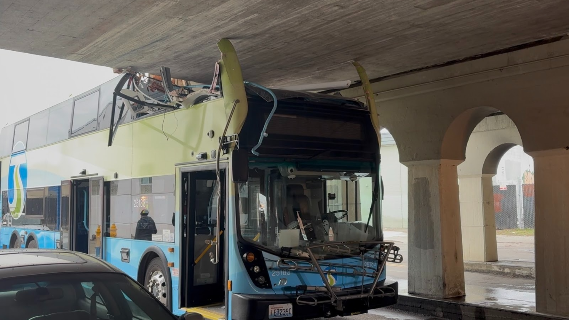 STA investigating double-decker operations, technology amid bus crash into train bridge