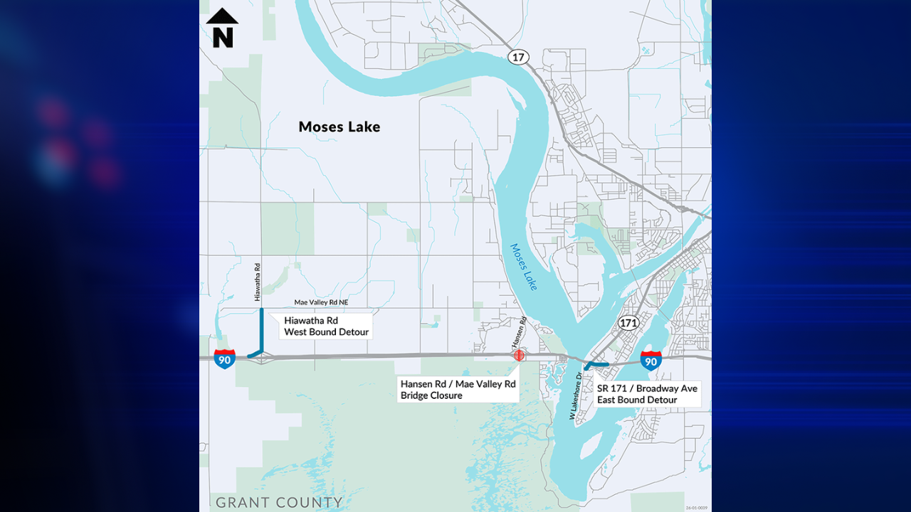 WSDOT plans full replacement of I-90 Hansen Road overpass near Moses Lake