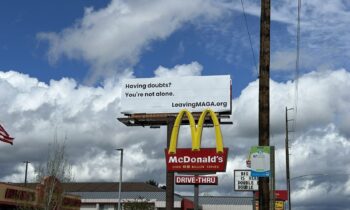 Billboard in Spokane Valley promotes support group for former Trump supporters
