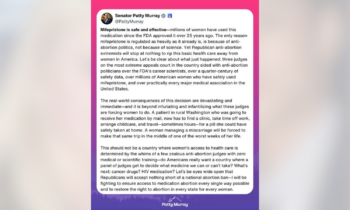 Murray condemns court ruling restricting mifepristone access